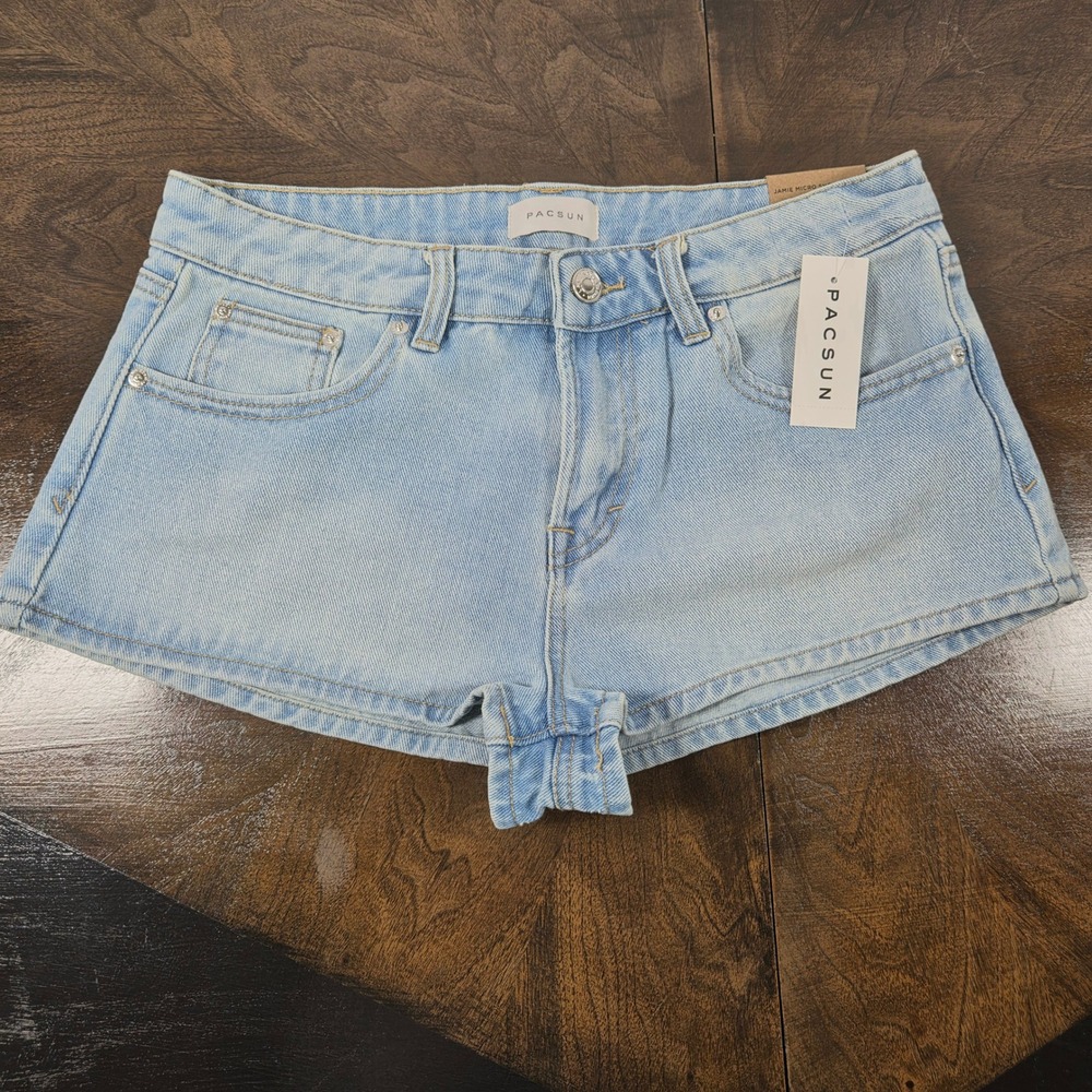 PacSun Light Wash Jamie Micro Short Womens 26 Low Rise Rigid Denim
